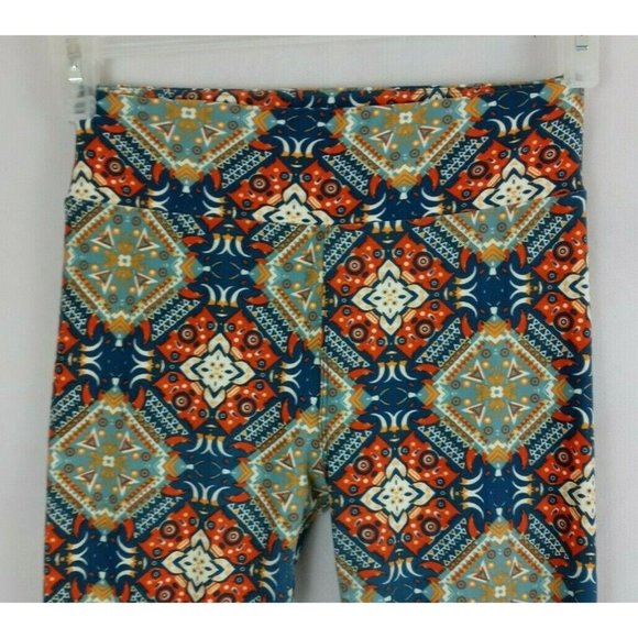 Lularoe One Size Leggings With Beautiful Multi-Color Aztec Design - Picture 4 of 6